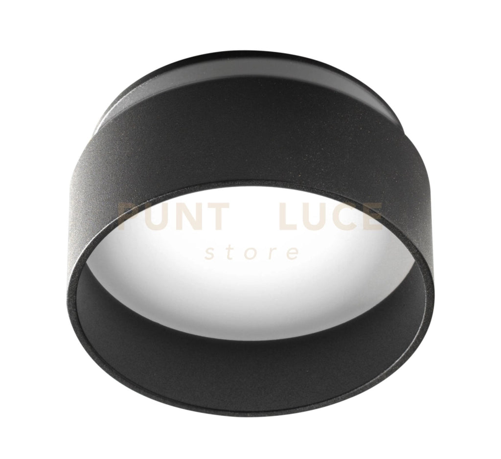 GFA1211- FARETTO DA INCASSO NERO 2 LUCI ATTACCO GU10 TONDO D.8CM