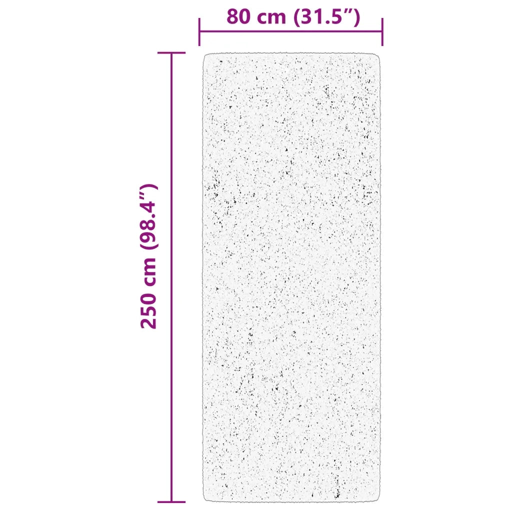 Tappeto a Pelo Corto HUARTE Morbido e Lavabile Nero 80x250 cm 375111