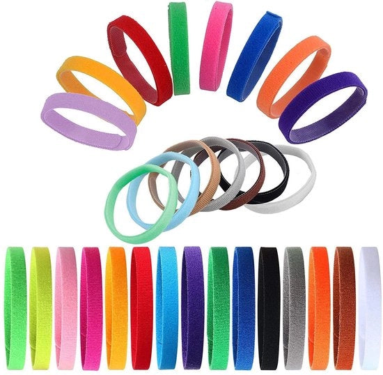 Collari per identificazione di animali domestici - 15 pezzi - Collari adattabili - Per cuccioli di cane e gatto - Materiale nylon/polyester - 10 x 200 mm