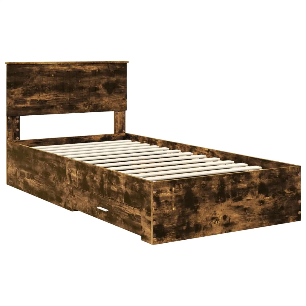 Struttura del letto Rovere fumé 100 x 200 cm Legno multistrato