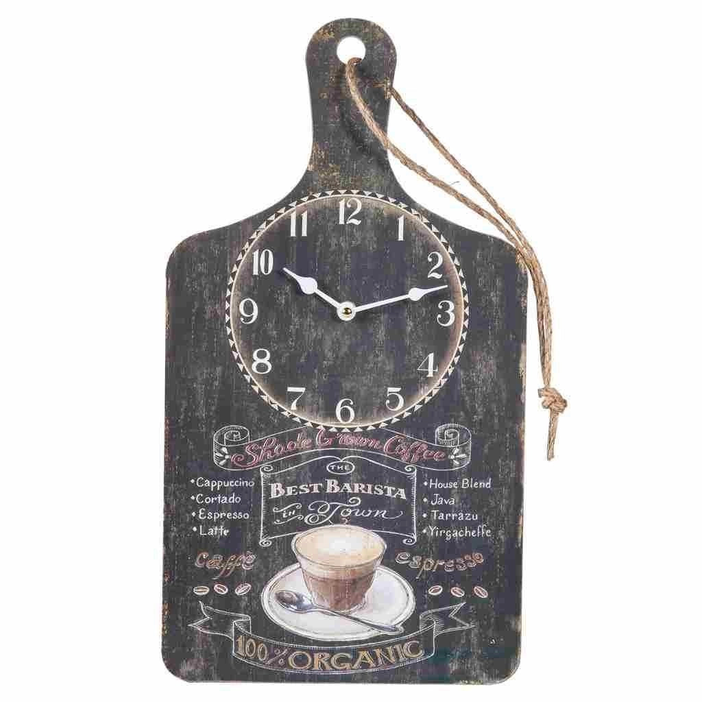 Orologio da parete in legno nero 26x48x2h