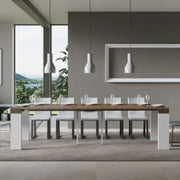 Consolle allungabile 90x40/300 cm Roxell Mix piano noce - struttura bianco frassino