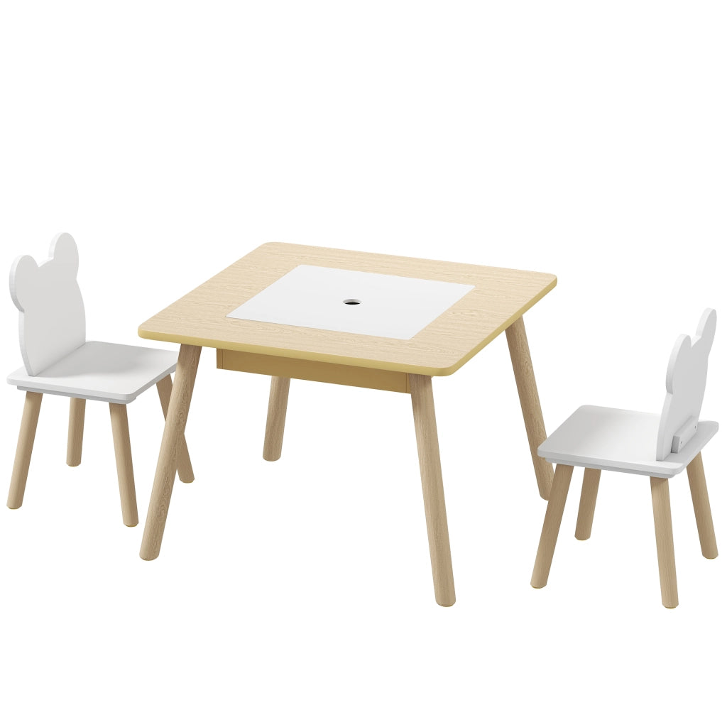 Tavolo bambini con 2 sedie ¨C zephmum ¨C legno naturale