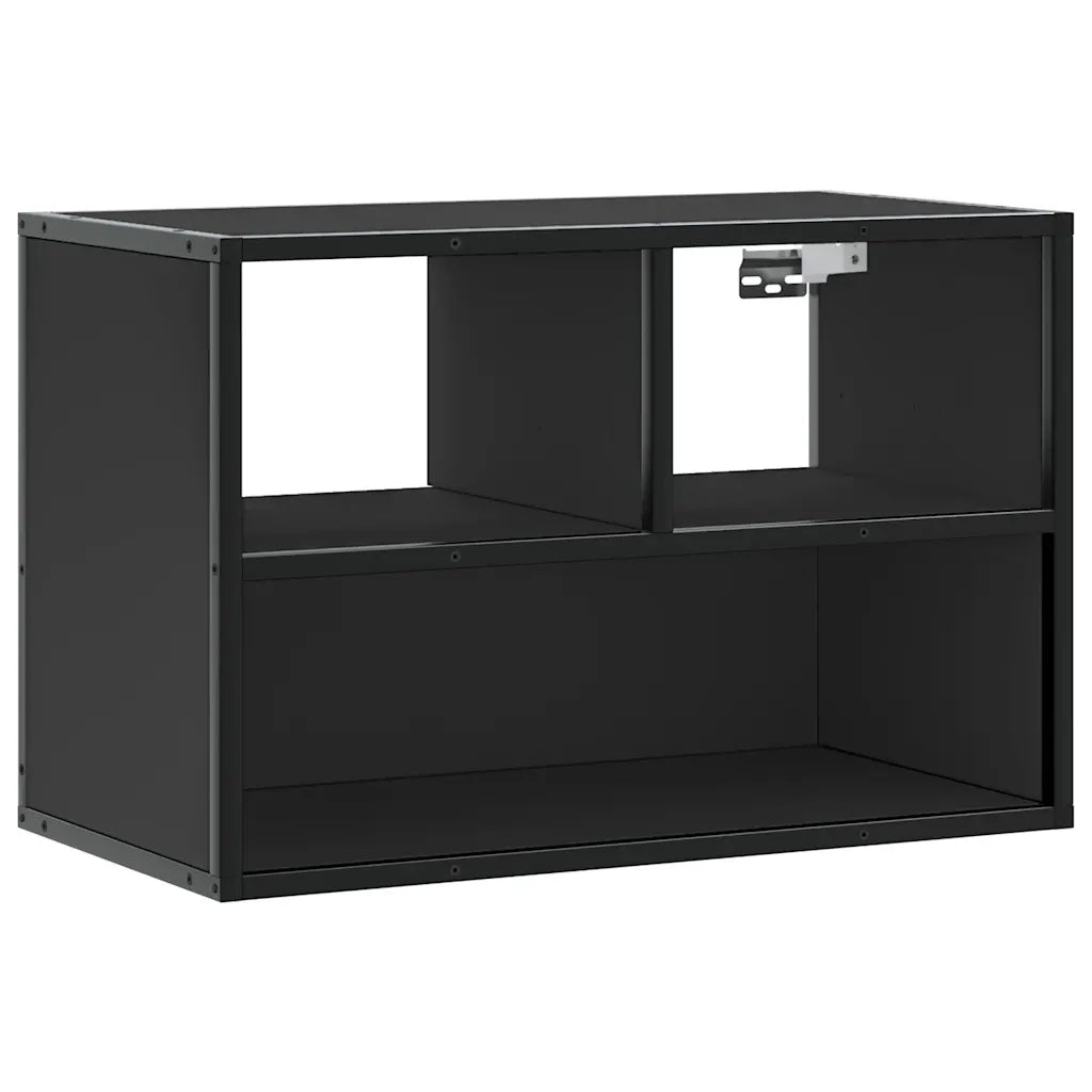 Mobile Porta TV Nero 60x31x39,5cm in Truciolato e Metallo 848914