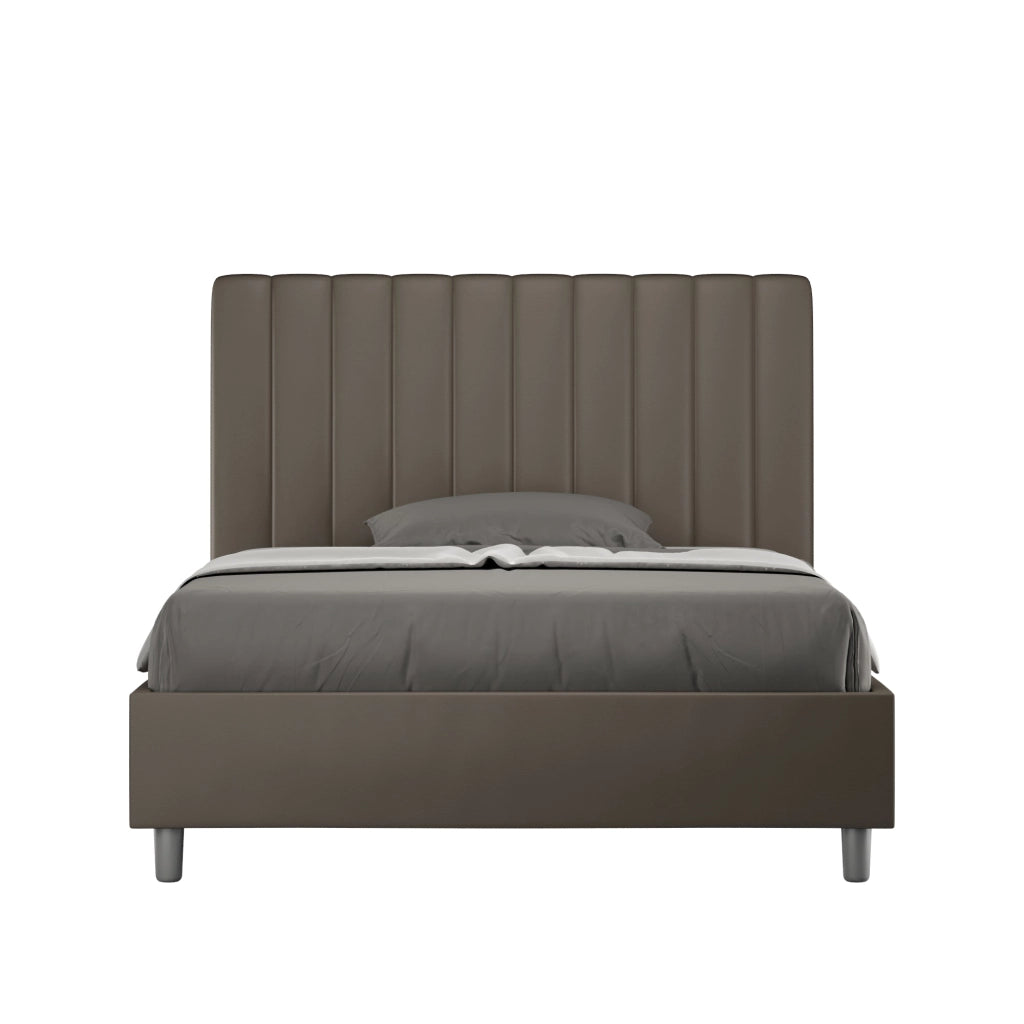 Letto 1 Piazza e Mezzo 120x200 cm con Rete Agueda Cappuccino