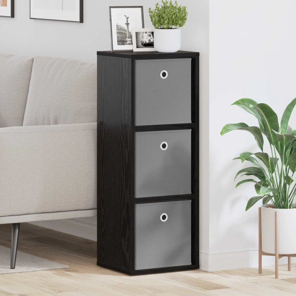 Credenza con cassetto Rovere Nero 30,5 x 27 x 84,5 cm
