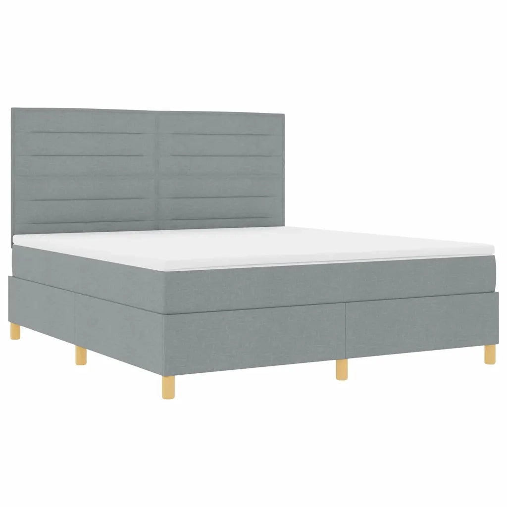 Letto a Sorgente LED Grigio chiaro 180 x 200 cm Tessuto 3343040