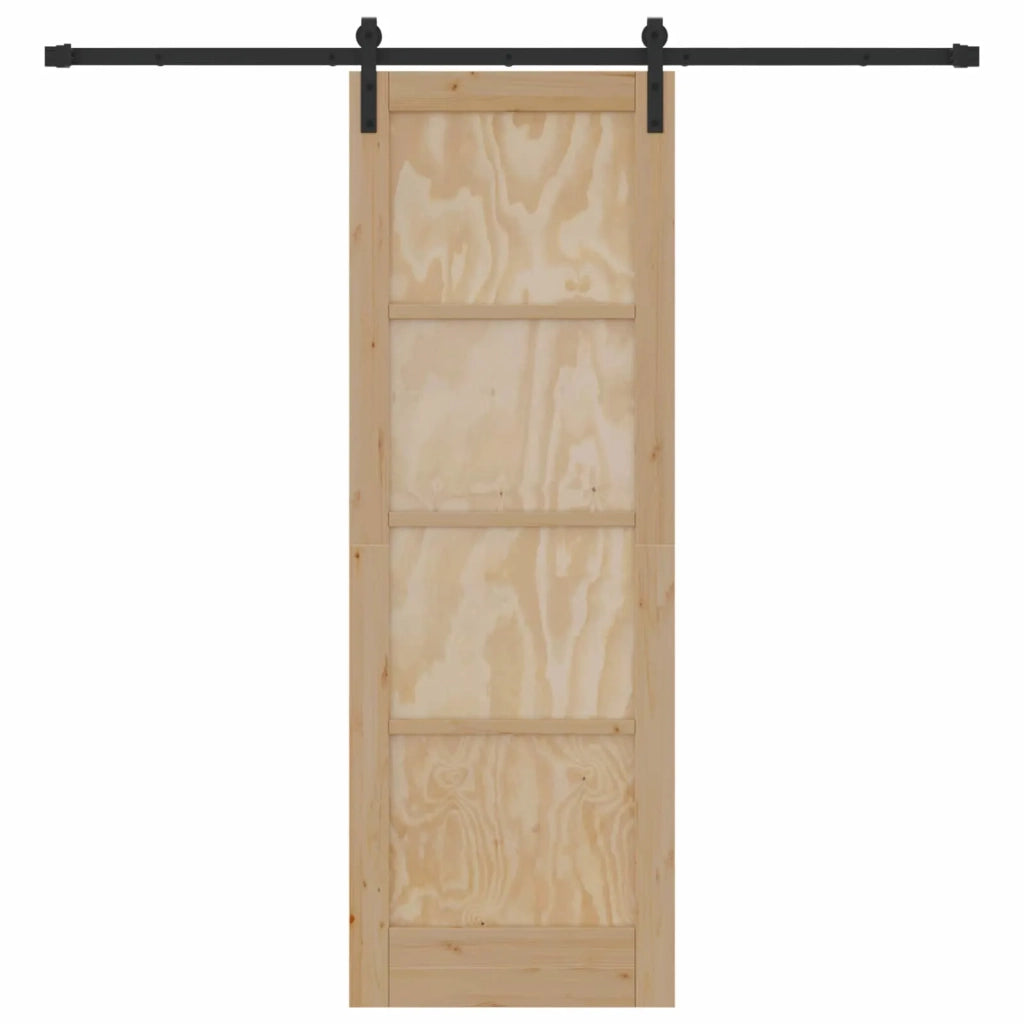 Porta scorrevole Naturale 73,5 x 211 cm Legno Massello di Pino