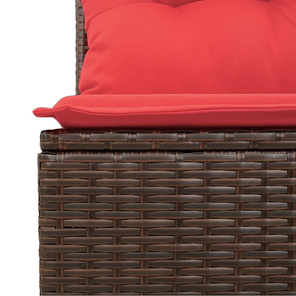 Set Divani da Giardino 10 pz con Cuscini Marrone in Polyrattan 3268774