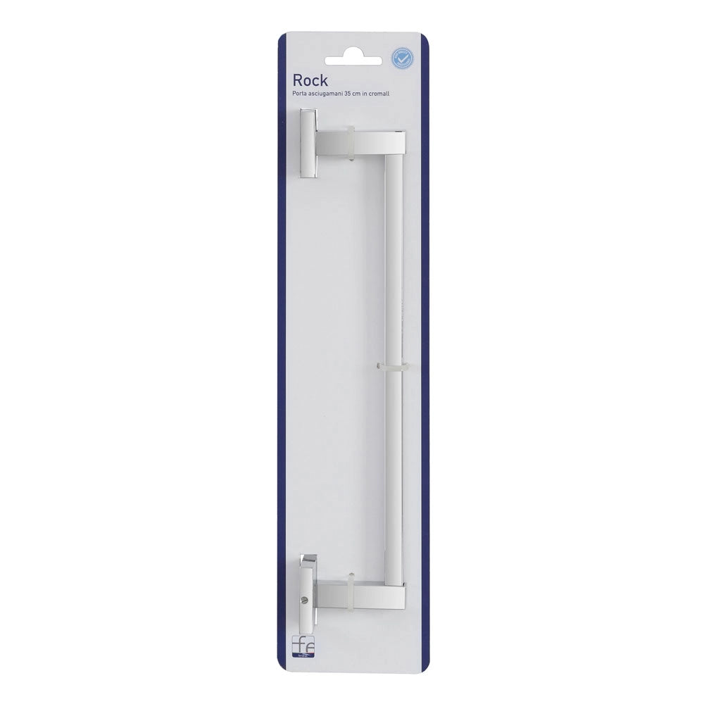 Porta Asciugamani da Bagno a Parete Barra 35 cm Cromo Rock Feridras