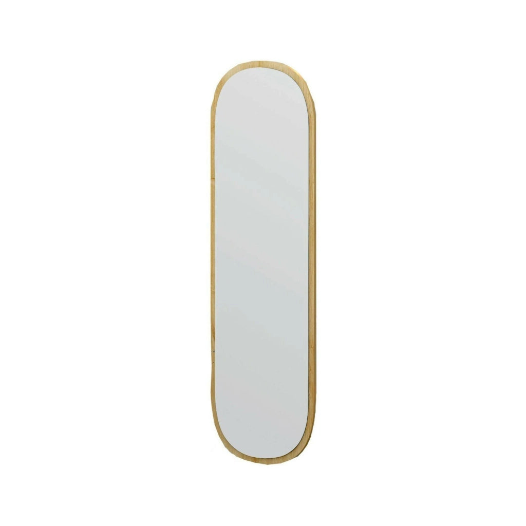 Specchio Korban, Specchiera, Articolo d'arredo a muro, Decorazione con specchio, 40x2h120 cm, Rovere
