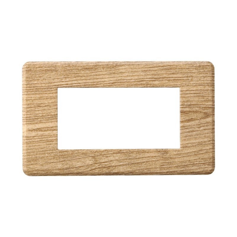 Placca Slim Sottile 4P Serie Moon Colore Legno Scuro Compatibile Con Bticino Axolute Air