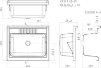Mobile Lavatoio 60x50x85 cm 2 Ante in Resina Bianco