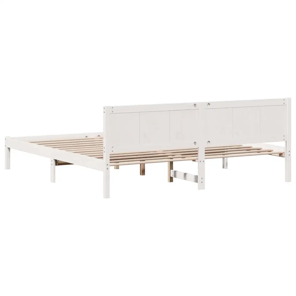 Letto matrimoniale | Letto per adulti | Struttura del letto Bianco 180 x 200 cm Legno massello di pino