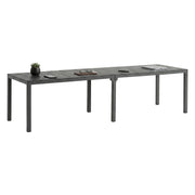 Tavolo da esterno Campana, Base per picnic, Piano da pranzo da giardino multiposizione, Banco outdoor multiuso, Made in Italy, 292x86 h74 cm, Antracite
