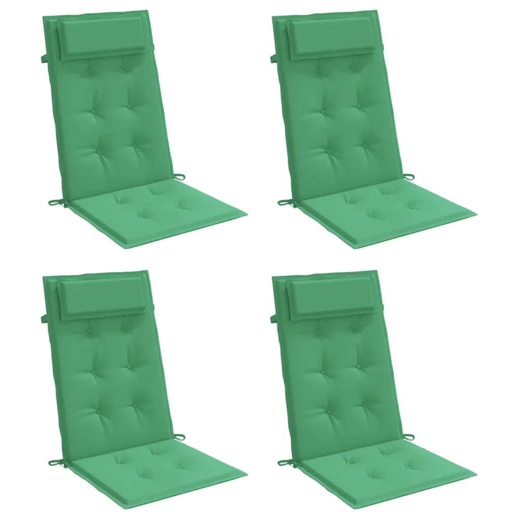 Cuscini per Sedia con Schienale Alto 4 pz | Cuscini per sedie Verde Tessuto Oxford