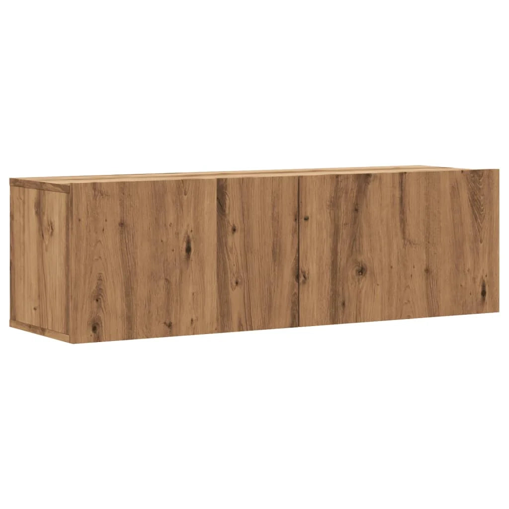Mobile TV multimediale scaffale TV mobile TV credenza TV sala da pranzo soggiorno camera da letto da parete rovere lavorato a mano 100 x 30 x 30 cm legno ingegnerizzato marrone 02_0028116