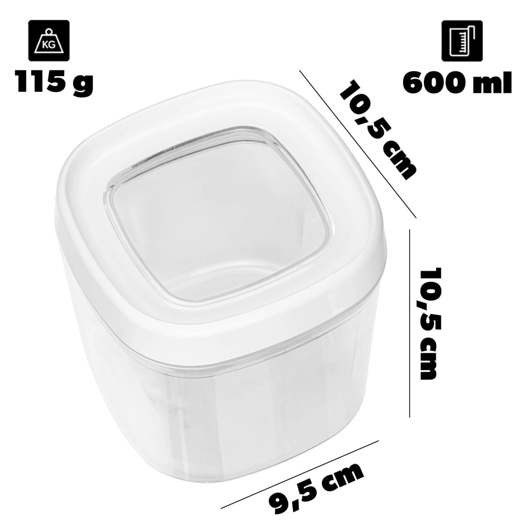 KADAX Contenitori per alimenti sfusi e spezie con coperchio, in plastica, confezione da 3 pezzi.