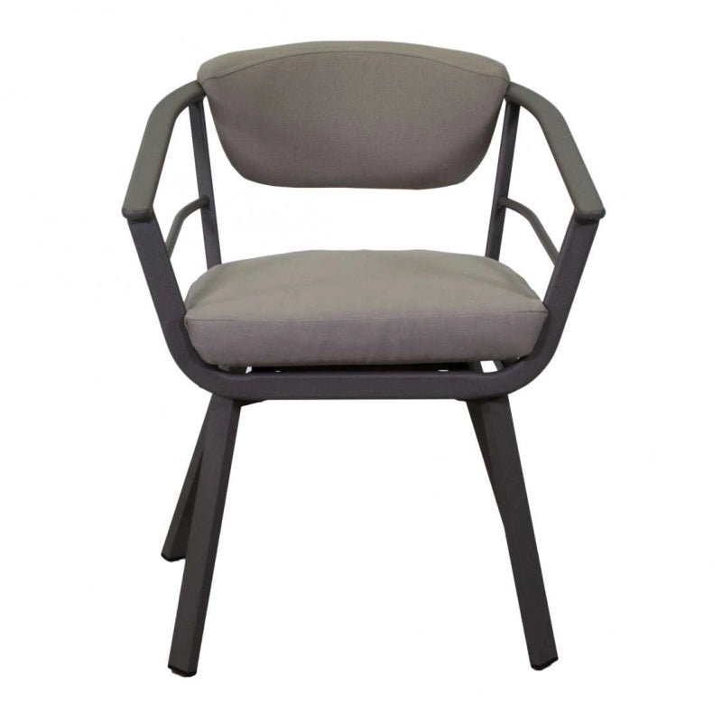 Poltrona alluminio Riverside tortora cm 62x61h49/64/79