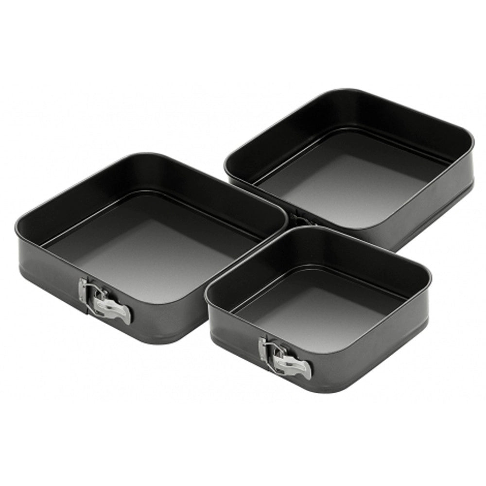 Trade Shop - 3 Tortiere Quadrate Tortiera A Cerniera Removibile Antiaderente Misure 22 24 26 -