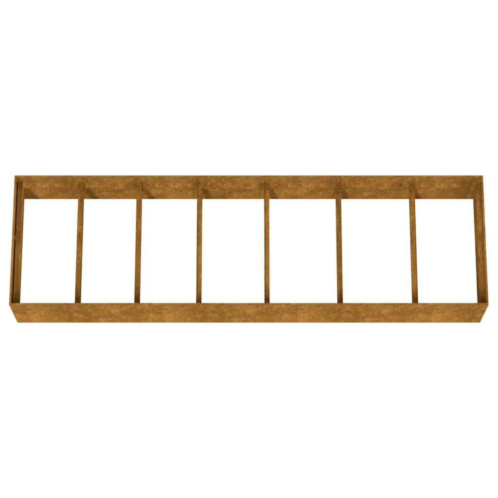 Vassoio per fioriera aiuola rialzata piante fiori terrazzo giardino giardino 280 x 80 x 40 cm acciaio corten marrone 02_0039421