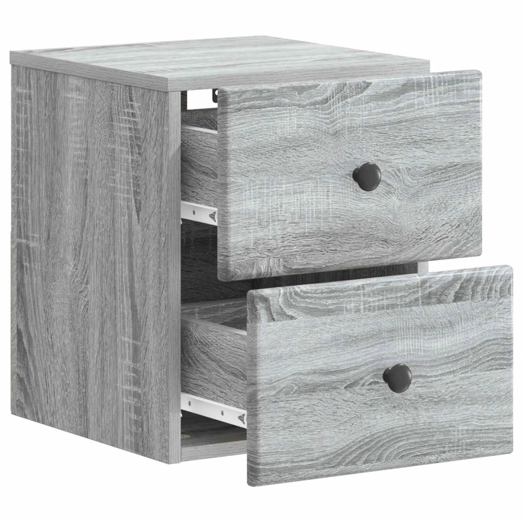 Mobiletto da notte a muro 2 pcs Grigio Sonoma 34,5 x 33 x 40 cm 899158