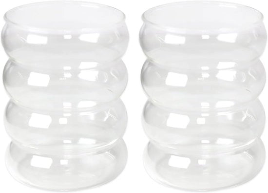 Set di bicchieri a forma di pallina - Design a spirale per bicchieri da ghiaccio, succo e bibita - bicchieri a forma di pallina con design a spirale (240ml, resistente al lavastoviglie)