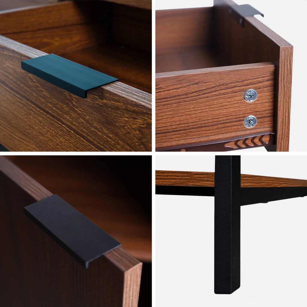 Credenza a 1 anta in legno di noce, 80cm, noce