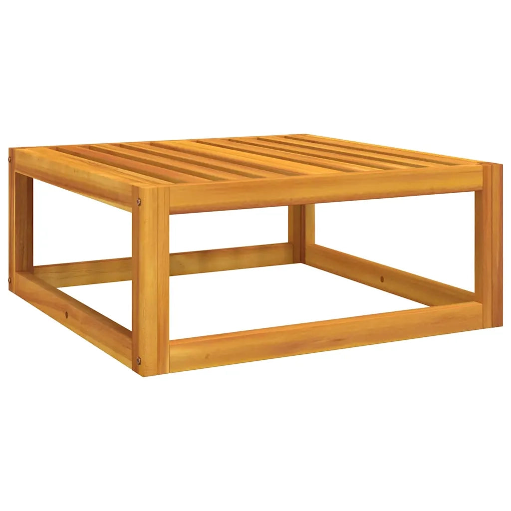 Sedia da giardino-Poggiapiedi da Giardino con Cuscino Verde Legno Massello Acacia