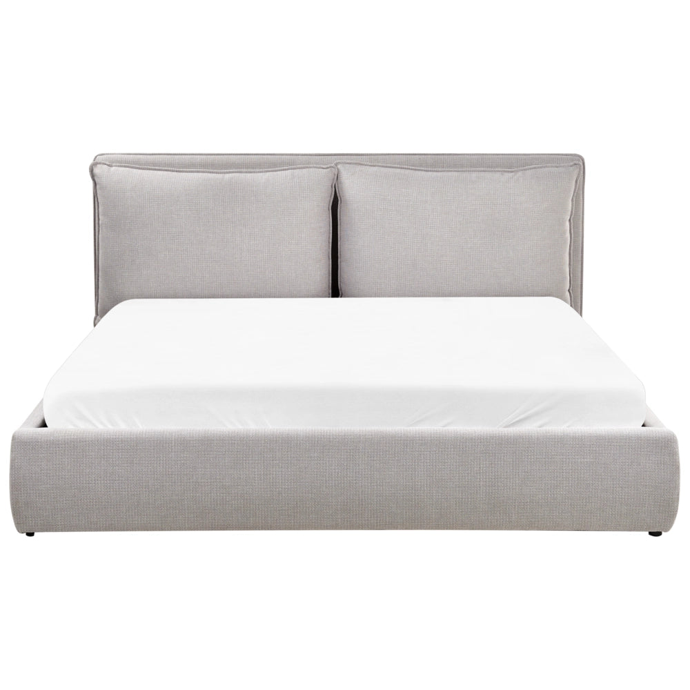 Letto matrimoniale in tessuto grigio chiaro con contenitore 180 x 200 cm camera da letto moderna