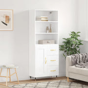 Credenza Bianca 69,5x34x180 cm in Legno Multistrato 3189997