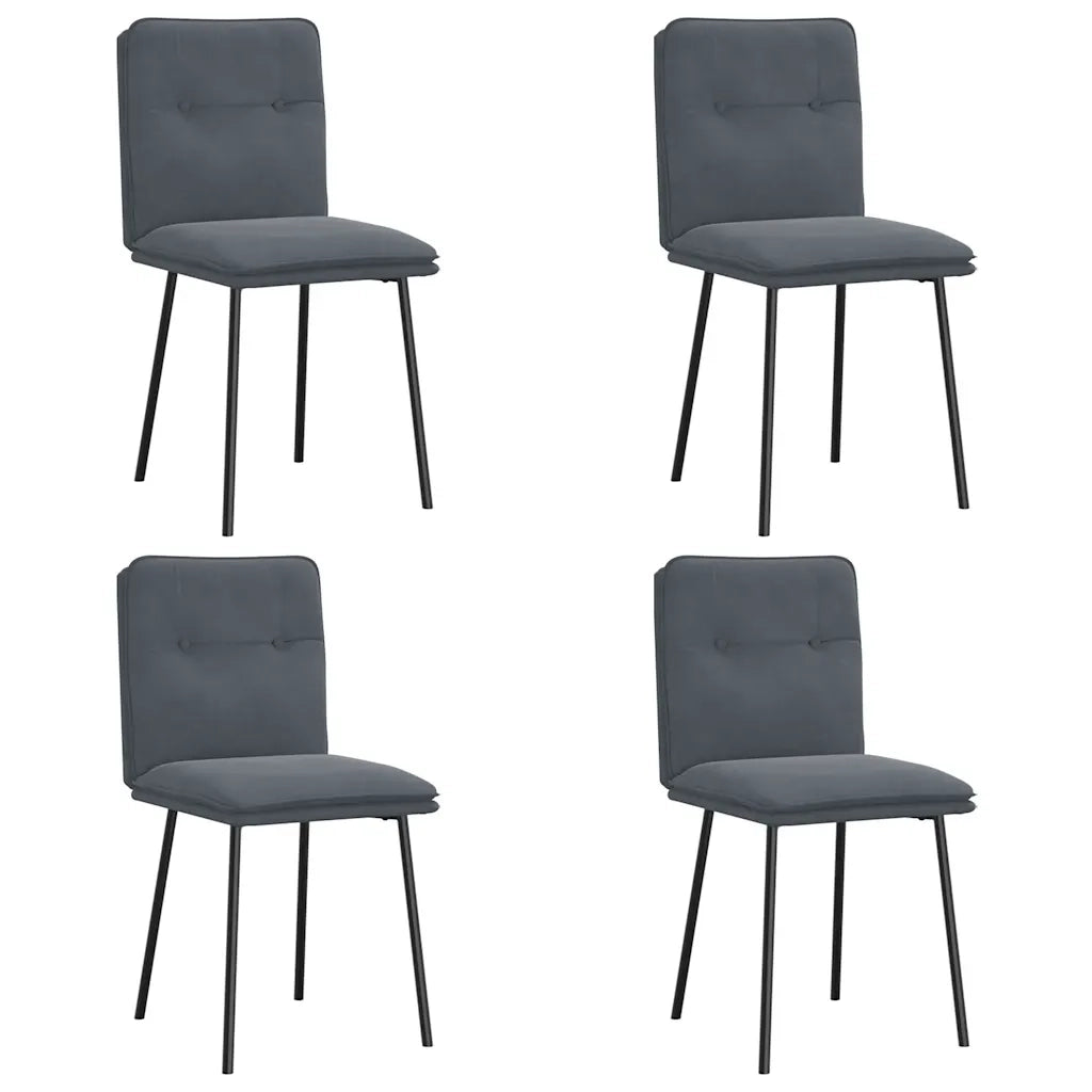 vidaXL Sedie da Pranzo 4 pz Grigio Scuro in Velluto