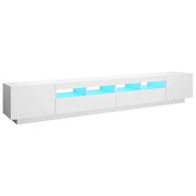 Mobile TV multimediale scaffale TV credenza mobile TV sala da pranzo soggiorno camera da letto con luci LED 260 x 35 x 40 cm bianco 02_0026569