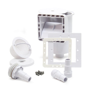 Set skimmer fisso con bocchetta d'aspirazione per piscine con cestello di raccolta