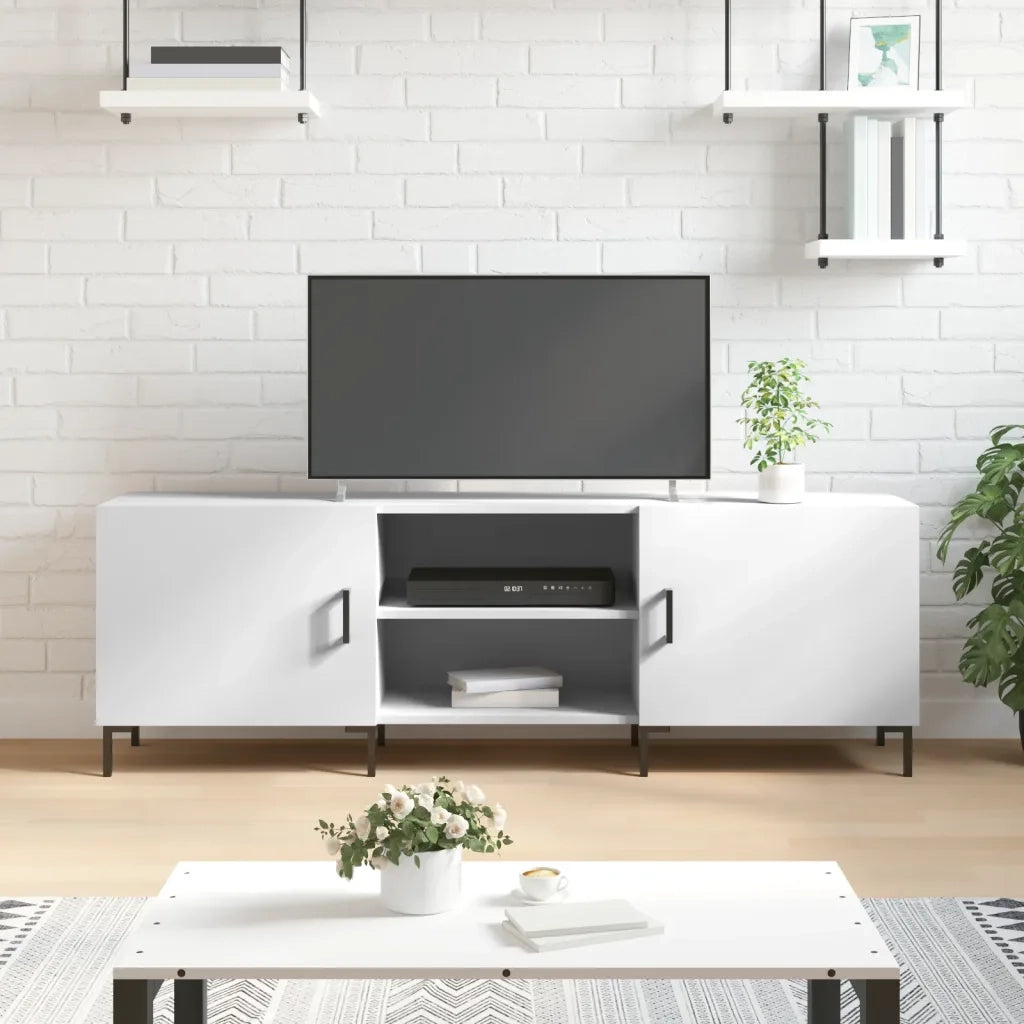 Mobile Porta TV Bianco 150x30x50 cm in Legno Multistrato 829100