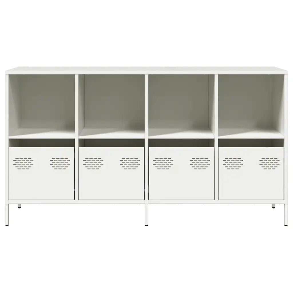 vidaXL Credenza Bianca 135x39x73,5 cm in Acciaio Laminato a Freddo