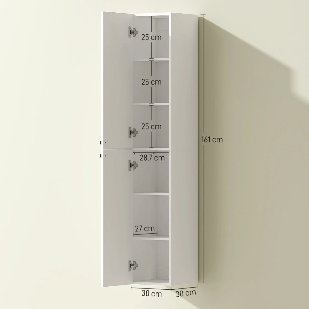 Armadietto da Bagno ¨C Zephmum ¨C Bianco 6 Ripiani MDF