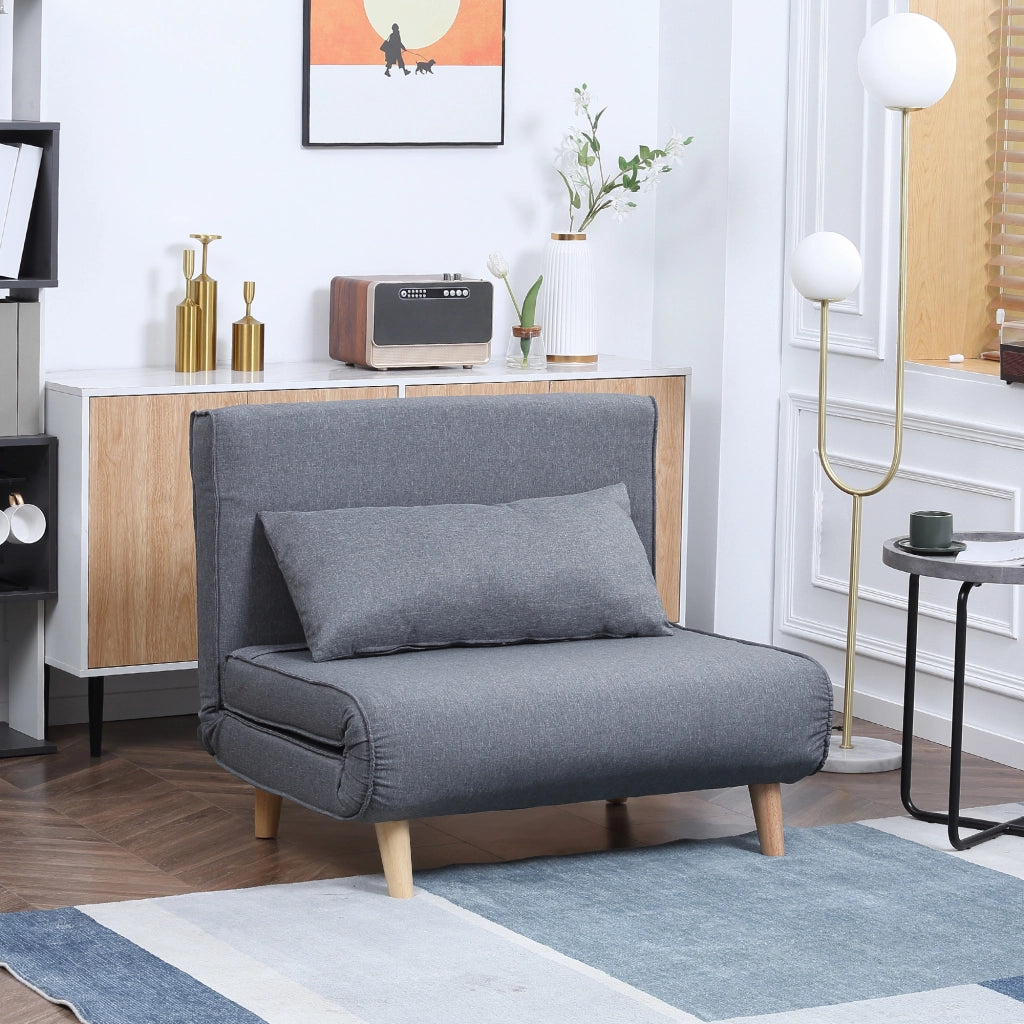 Divano letto ¨C zephmum ¨C grigio tessuto 94x78x80 cm