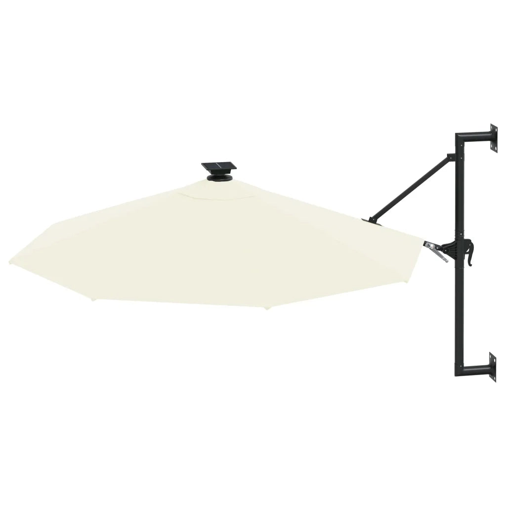 Ombrellone a Muro con LED e Palo in Metallo 300 cm Sabbia cod mxl 64061