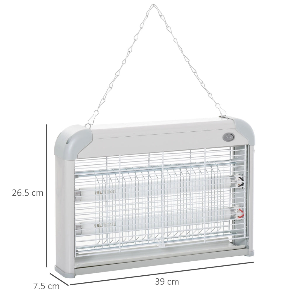Lampada Antizanzare UV 20W ¨C Xylo ¨C 60m2 Interno Esterno Grigio Bianco