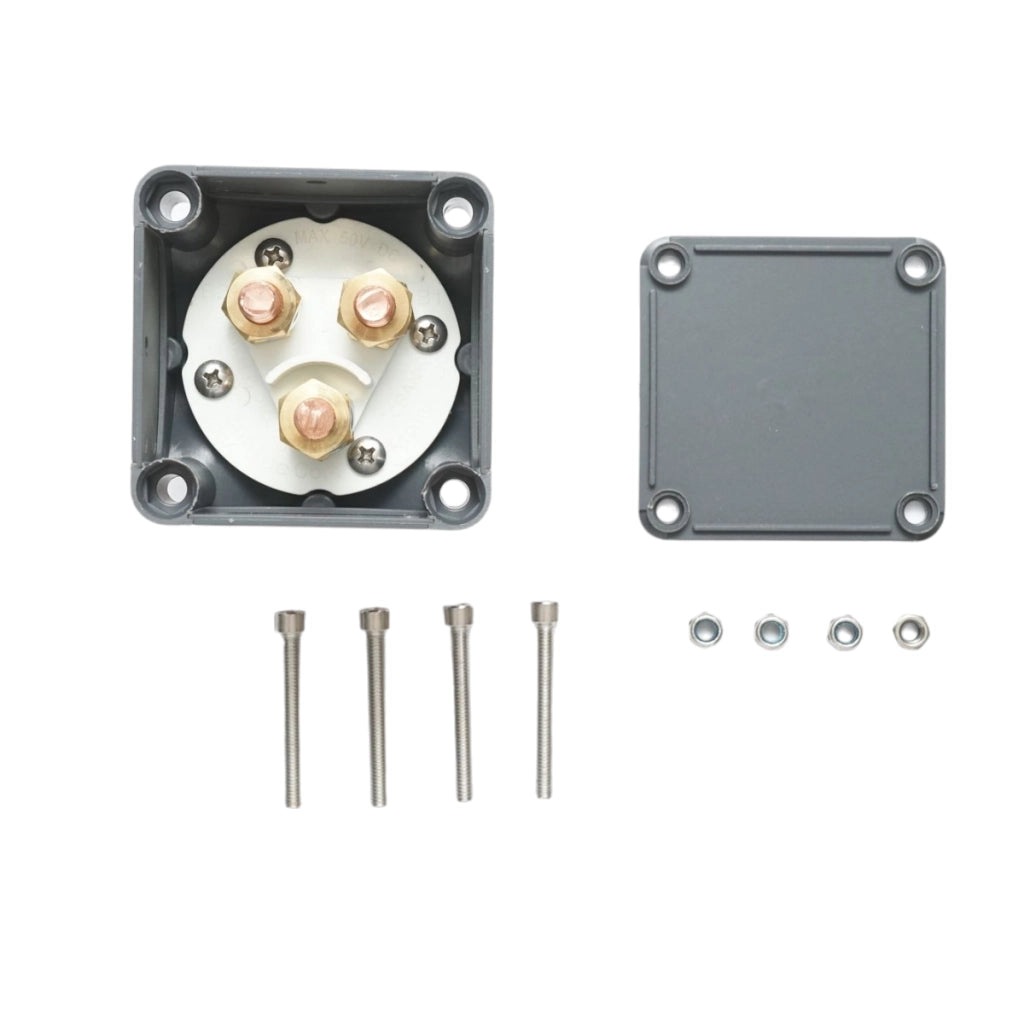 Interruttore generale batteria 12-50V, max 200A, 70x70x75mm