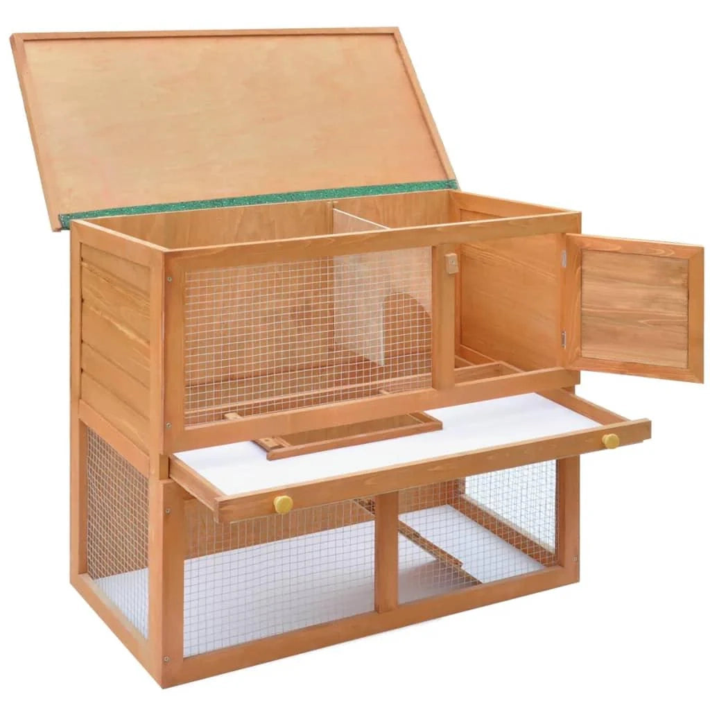 Gabbia/recinto da esterno 90 x 45 x 80 cm per piccoli animali 1 porta in legno 02_0000618