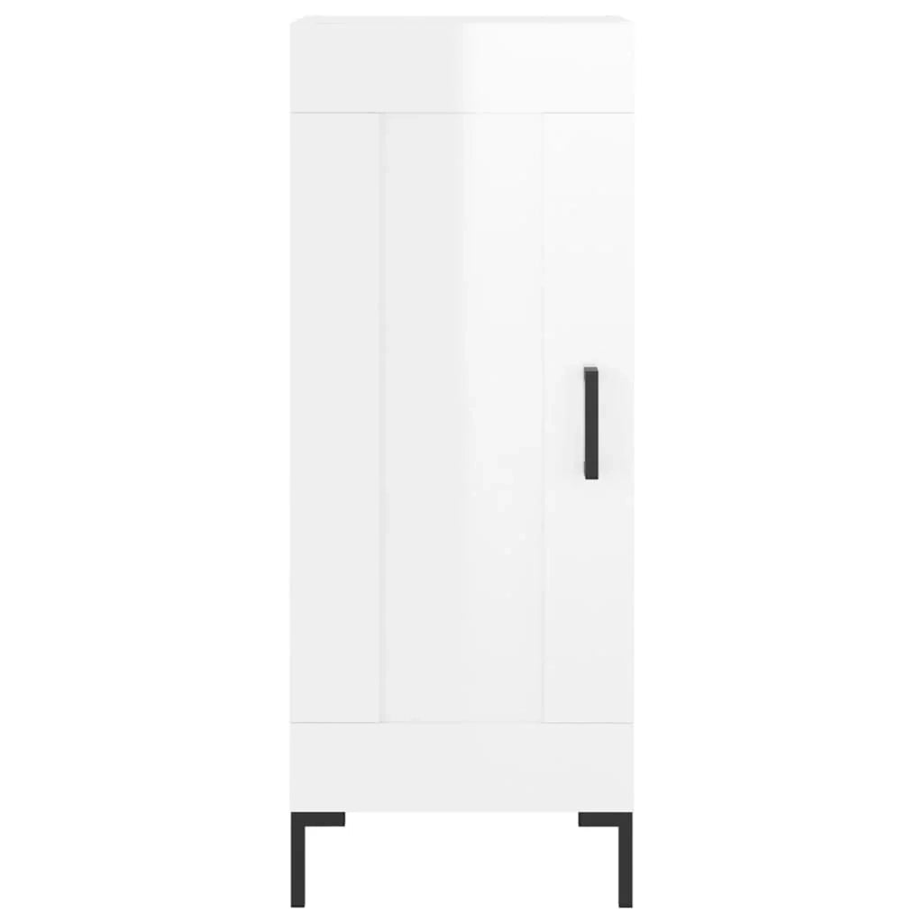 Buffet credenza cassettiera mobiletto mobile contenitore organizer per cucina soggiorno finitura lucida 34,5 x 34 x 90 cm legno ingegnerizzato bianco 02_0030629