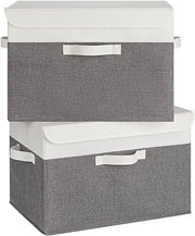 Scatole di Archiviazione con Coperchio Grande - Scatole di Archiviazione per Abbigliamento - Organizzatore di Abbigliamento - Set da 2 - Organizzazione Casa