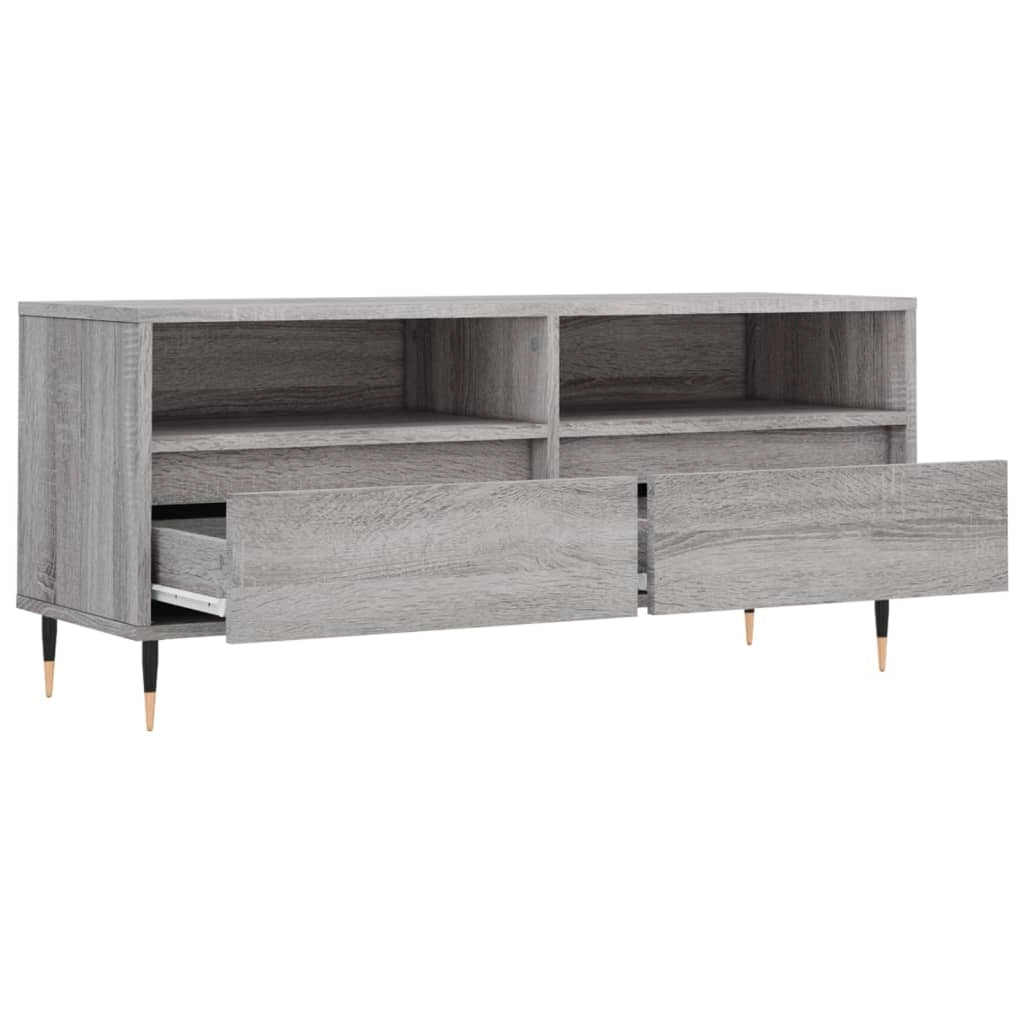 Mobile TV multimediale mensola TV credenza TV sala da pranzo soggiorno camera da letto Sonoma 100 x 34,5 x 44,5 cm legno ingegnerizzato grigio 02_0028325