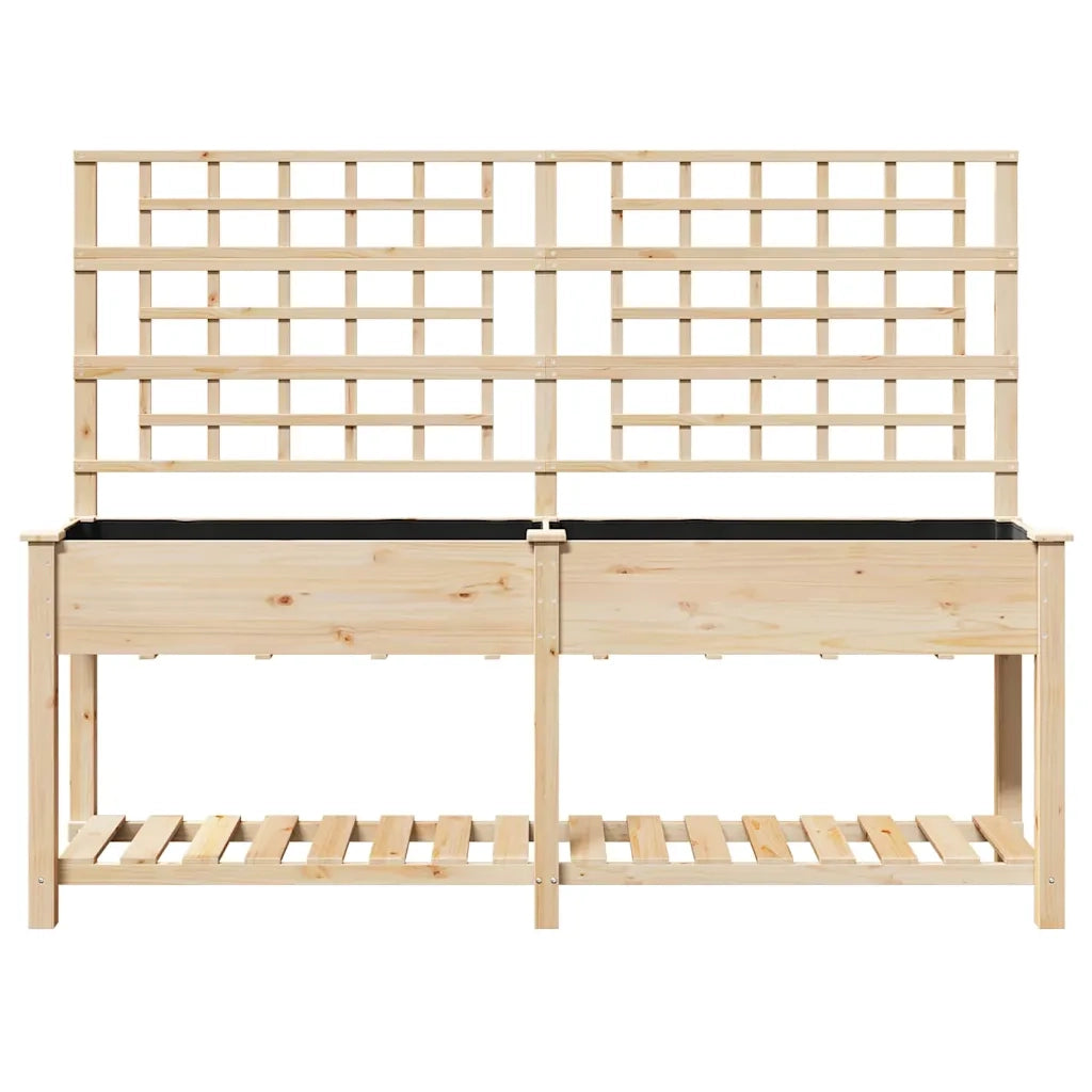 Fioriere | Cassetta per fiori | Vaso da giardino con lo scaffale Beige 203,5 x 54 x 152,5 cm