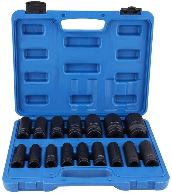 Set di chiavi a stella 16 pezzi - Ossatura per chiavi a stella - Chiave a stella 10-32 mm - Acciaio inossidabile - Strumenti professionali - Confezionato in scatola di plastica - Chiave inglese