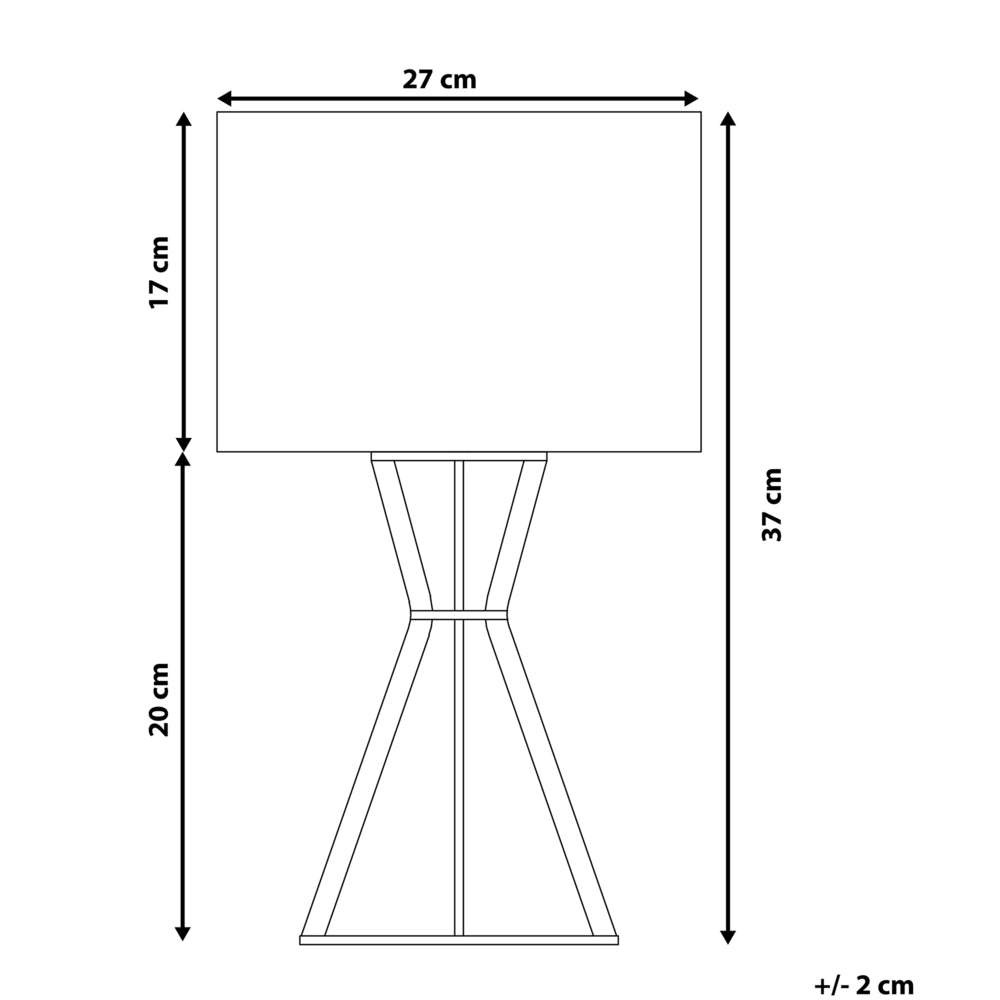 Lampada da Tavolo in Legno Nero e Paralume in Tessuto Contemporanea