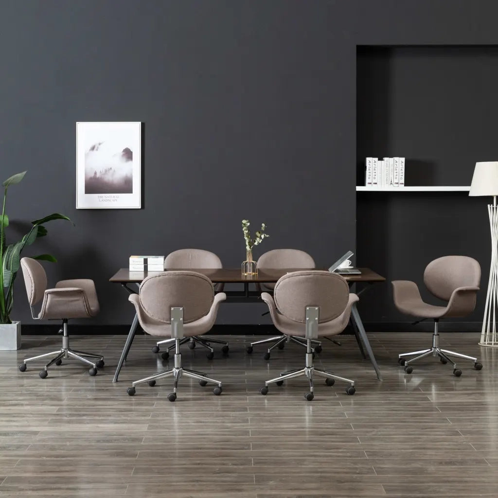 Sedie da Pranzo Girevoli 6 pz Grigio Talpa in Tessuto 3054871