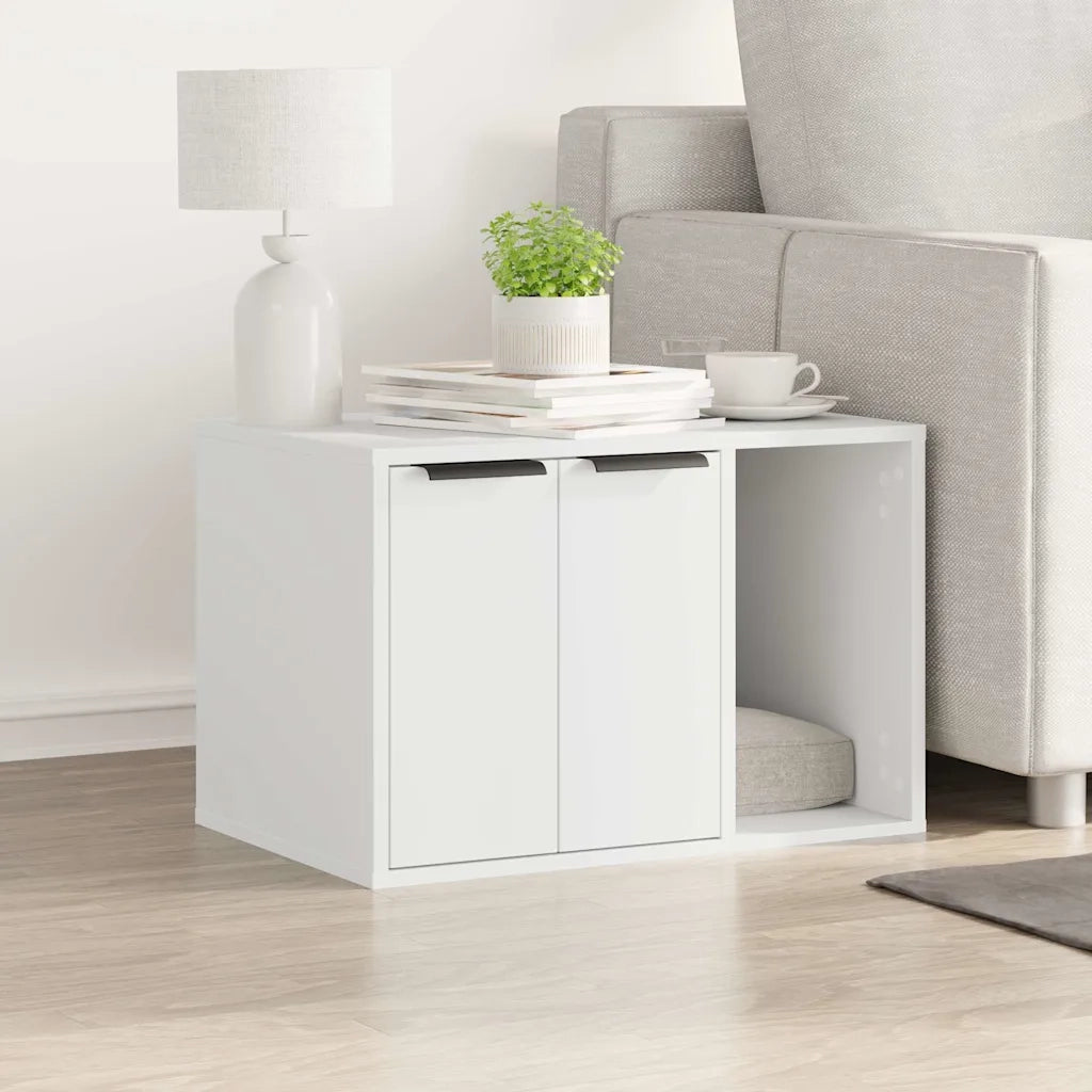 Recinto Lettiera Gatti Bianco 60x40x40 cm in Truciolato 857724